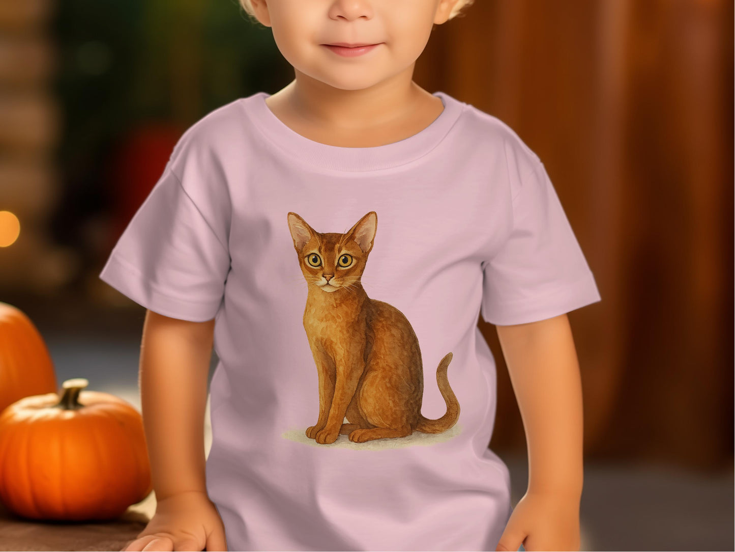 Adorable Cat Illustration Lavender Kids T-Shirt product