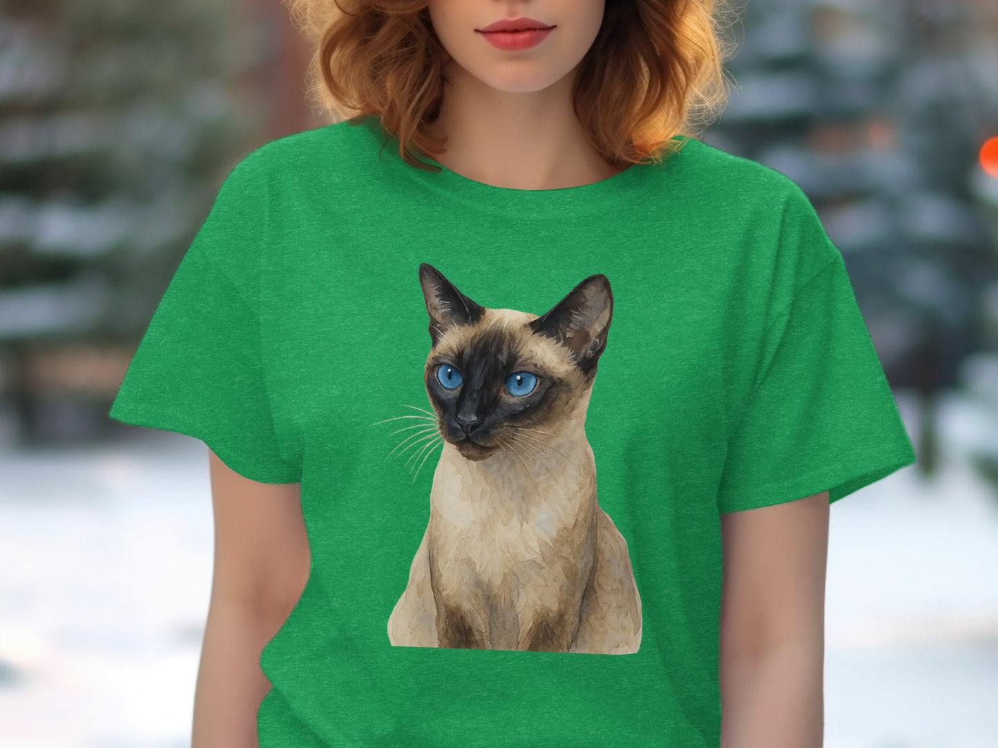 Siamese Cat Graphic Print T-shirt for Cat Lovers product type