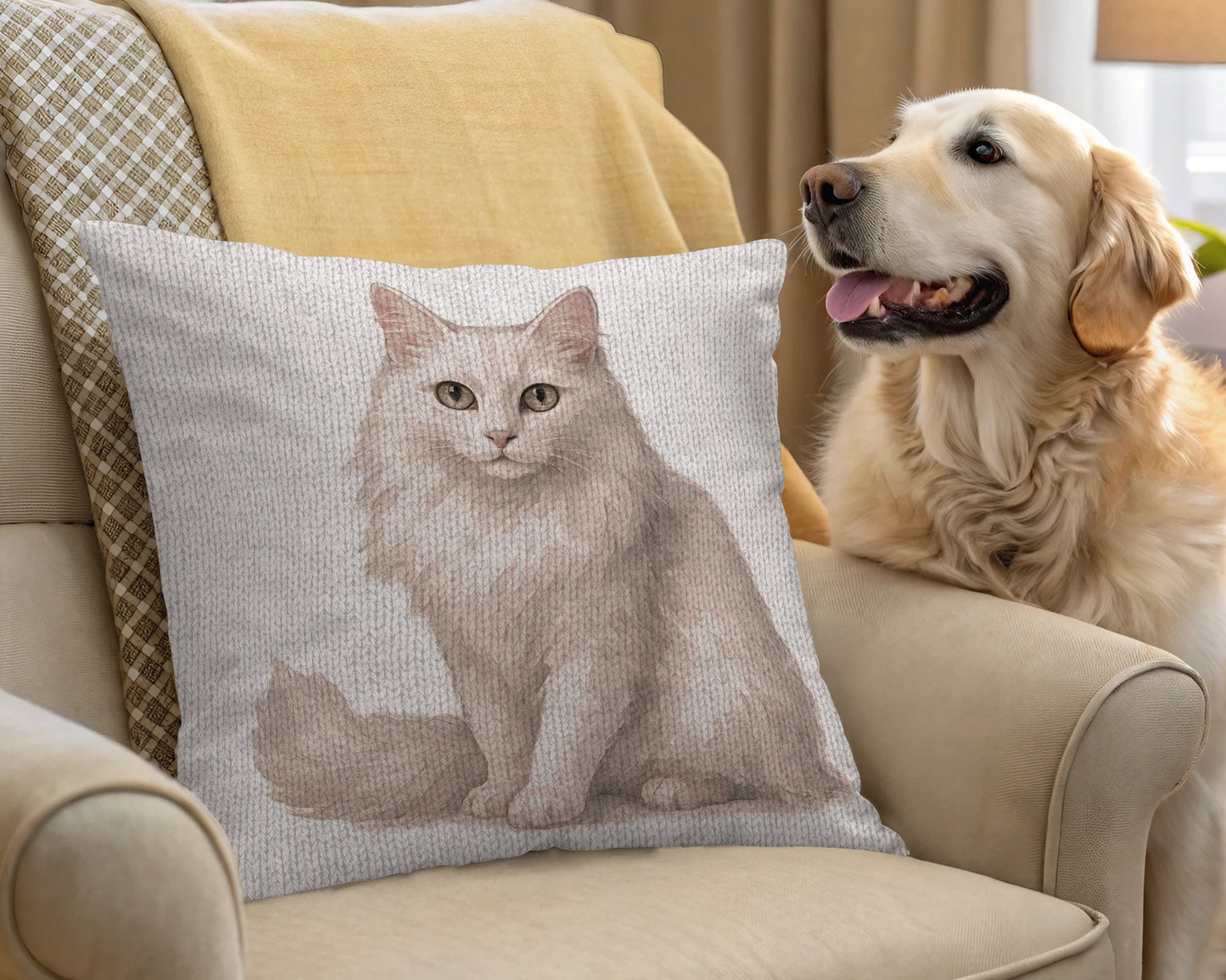 Cozy Decorative Cushion with Adorable Cat Design product