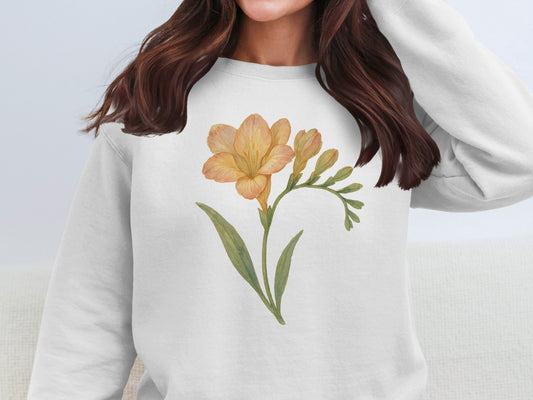 Beautiful White Sweatshirt with Floral Design product