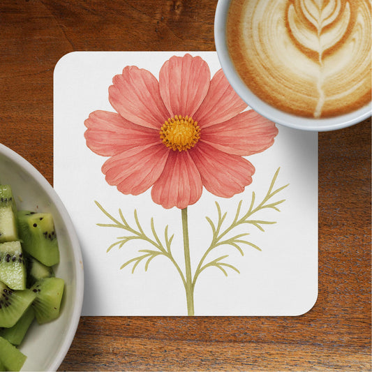 Beautiful Pink Cosmos Flower Design Coaster product type