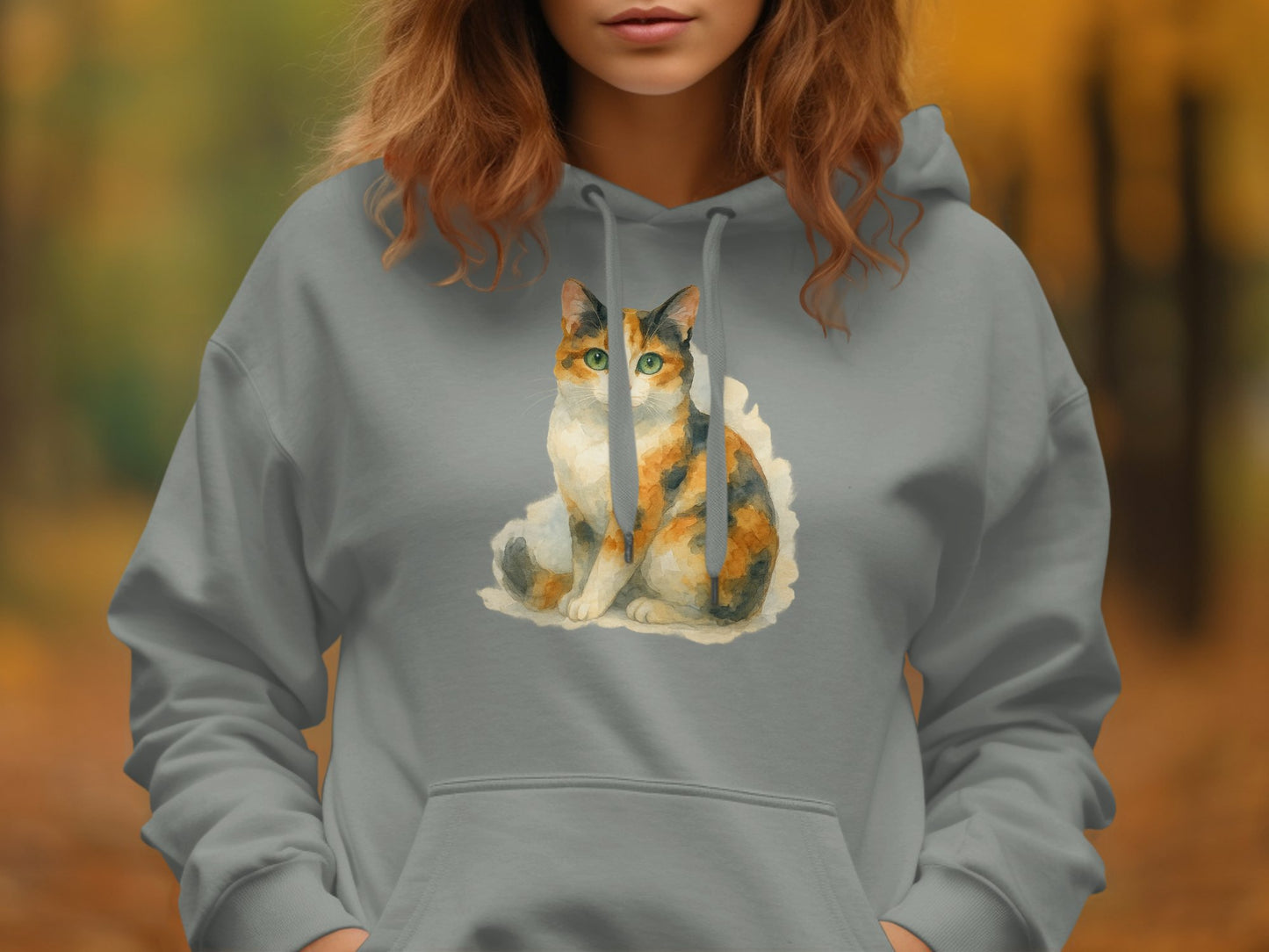 Cozy Hoodie with Calico Cat Graphic Unisex product type