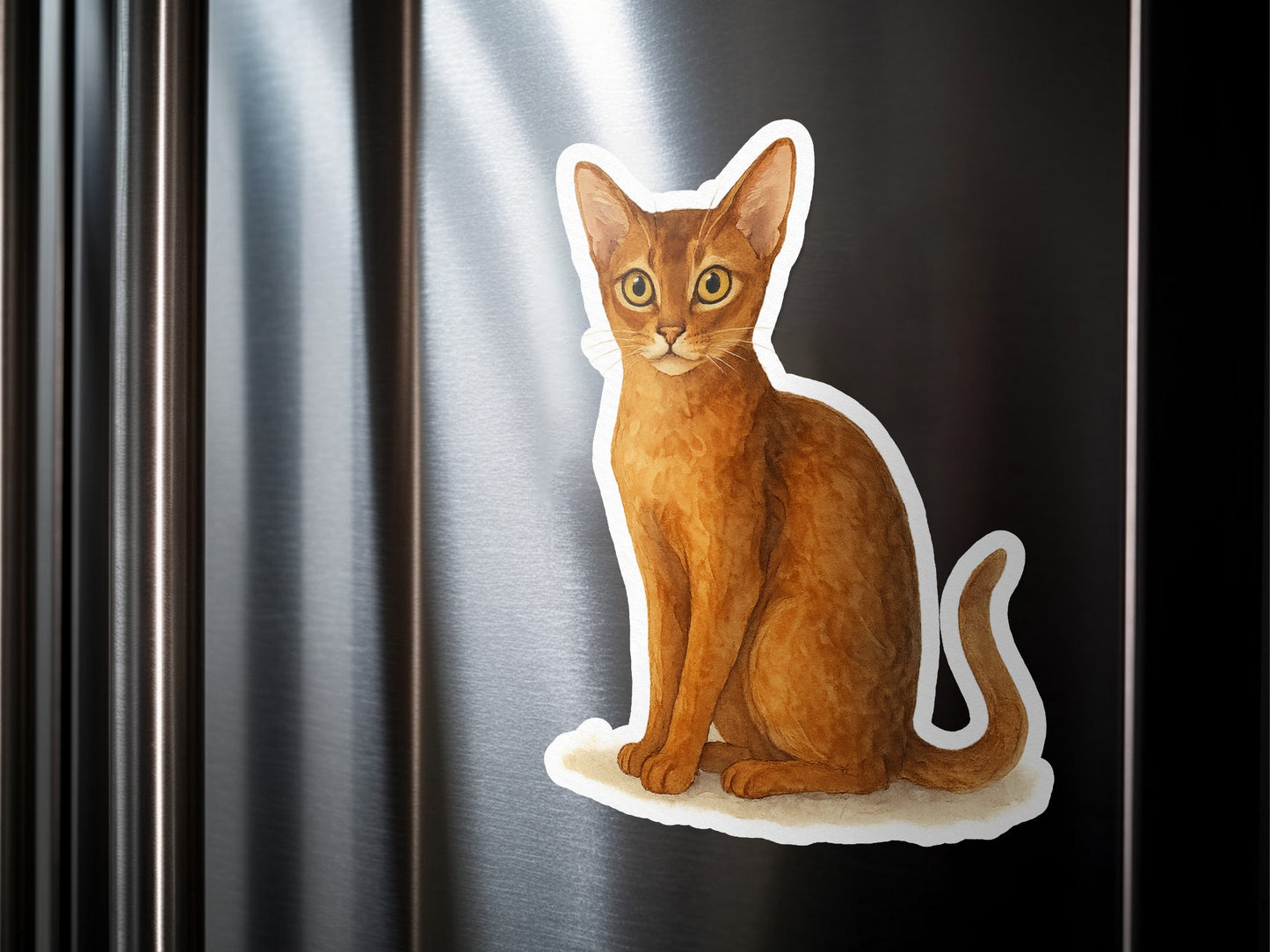 Cute Brown Cat Sticker for Fridge or Wall Decor product type
