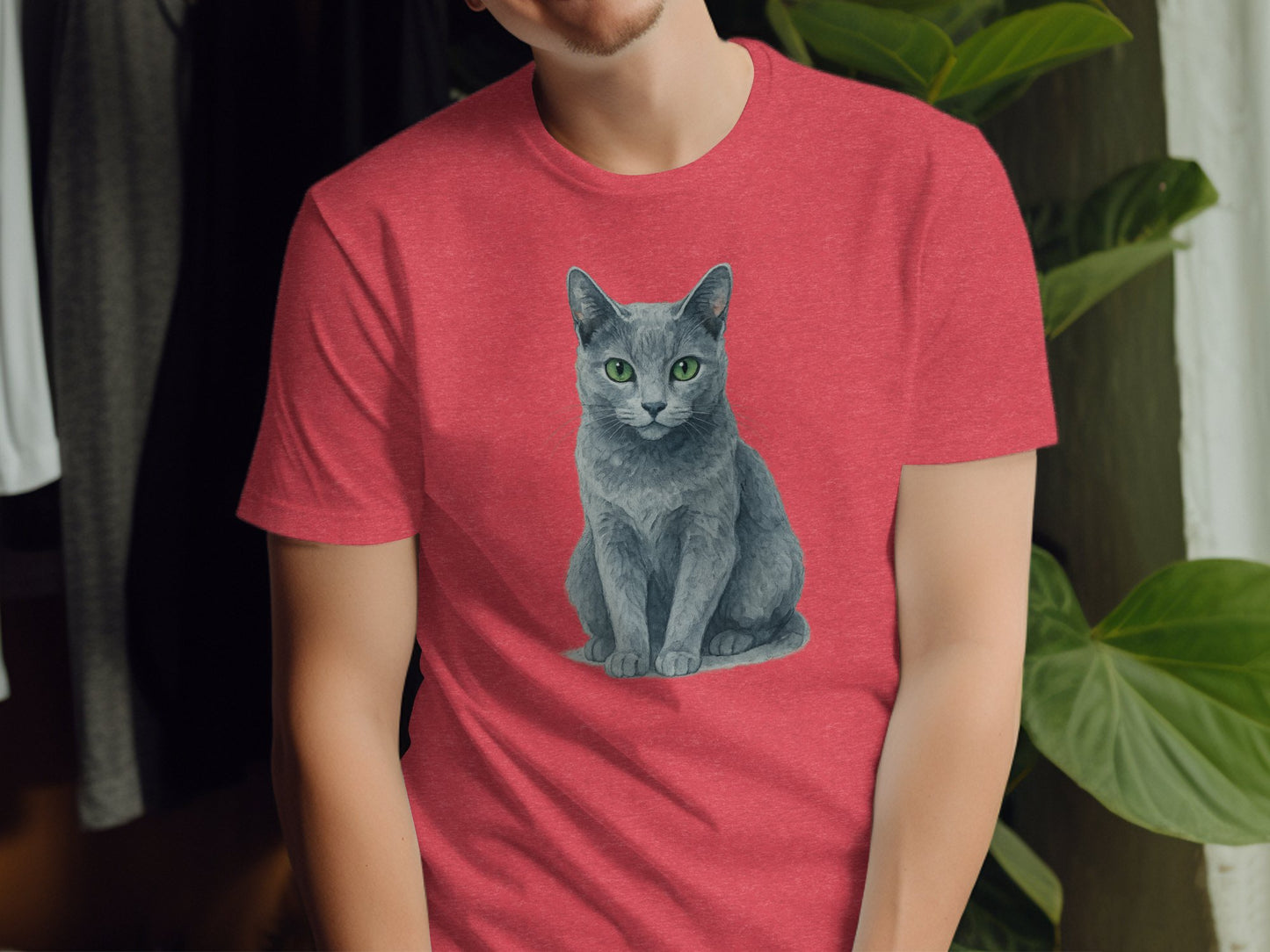 Stylish Red Cat Themed Graphic T-shirt Product