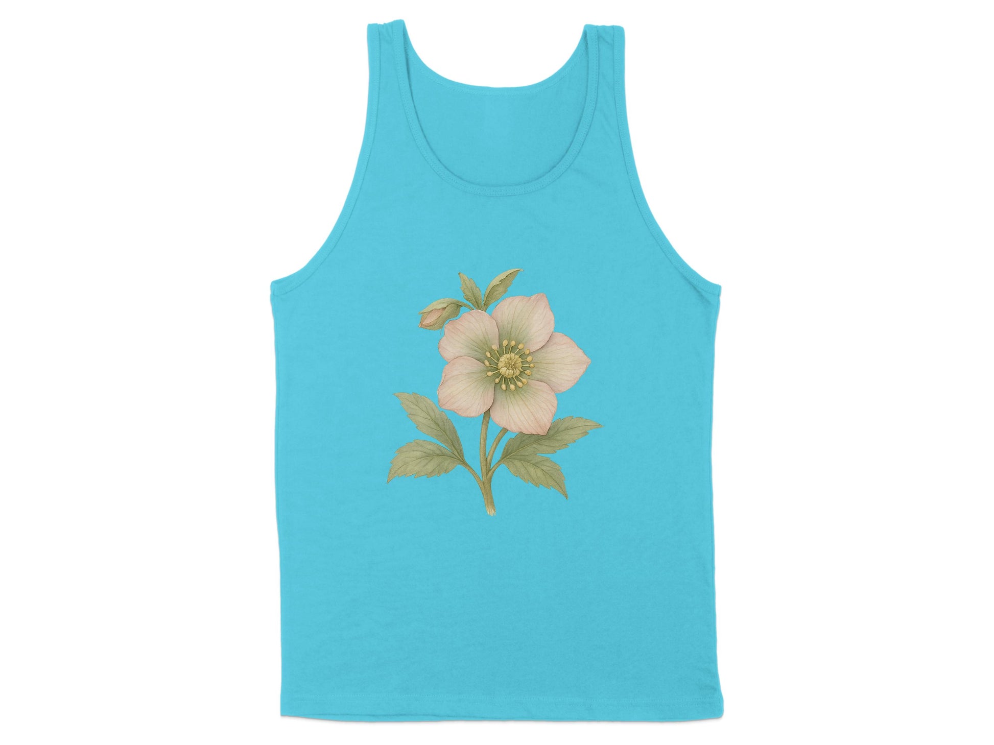 Floral Design on Light Blue Sleeveless Top product