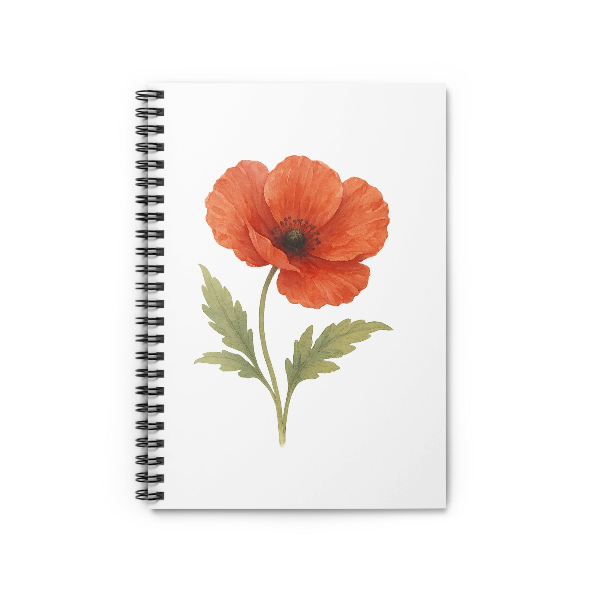 Elegant Floral Design Red Poppy Notebook Sketchbook Product