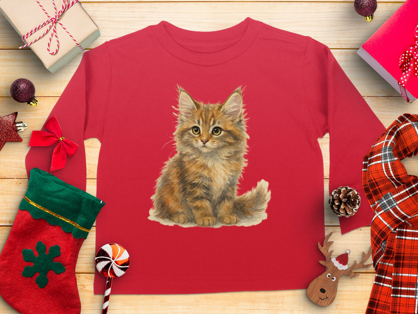 Adorable Kitten Graphic Long Sleeve Shirt product type