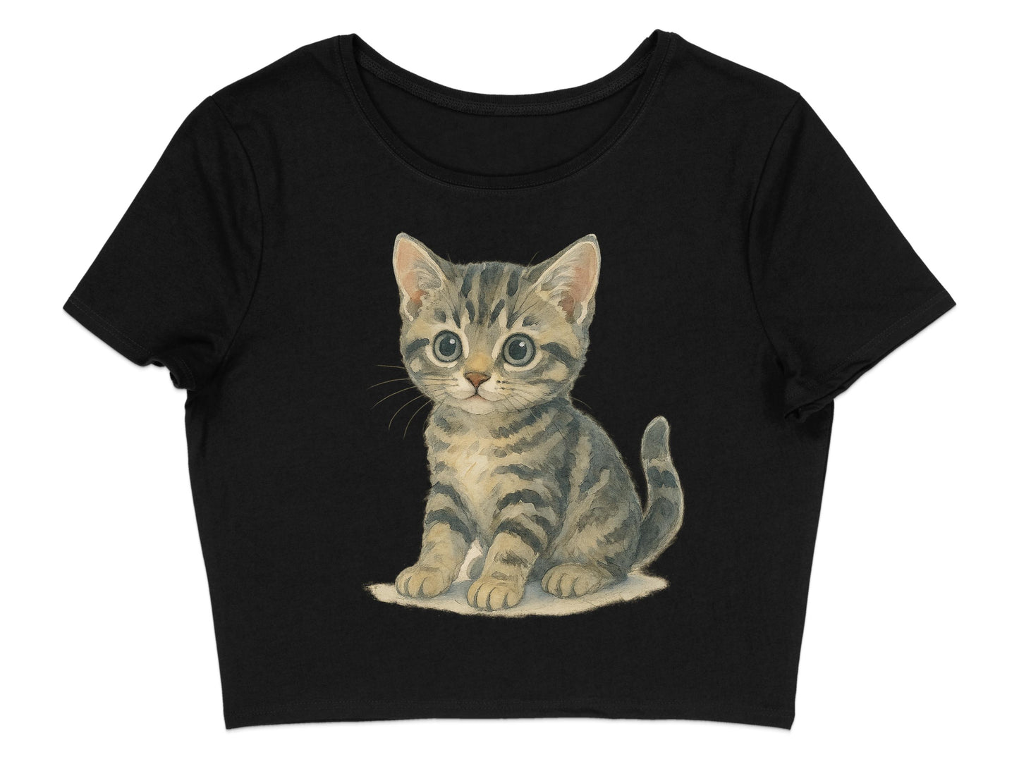 Cute Kitten Graphic Design Black Color Shirt product