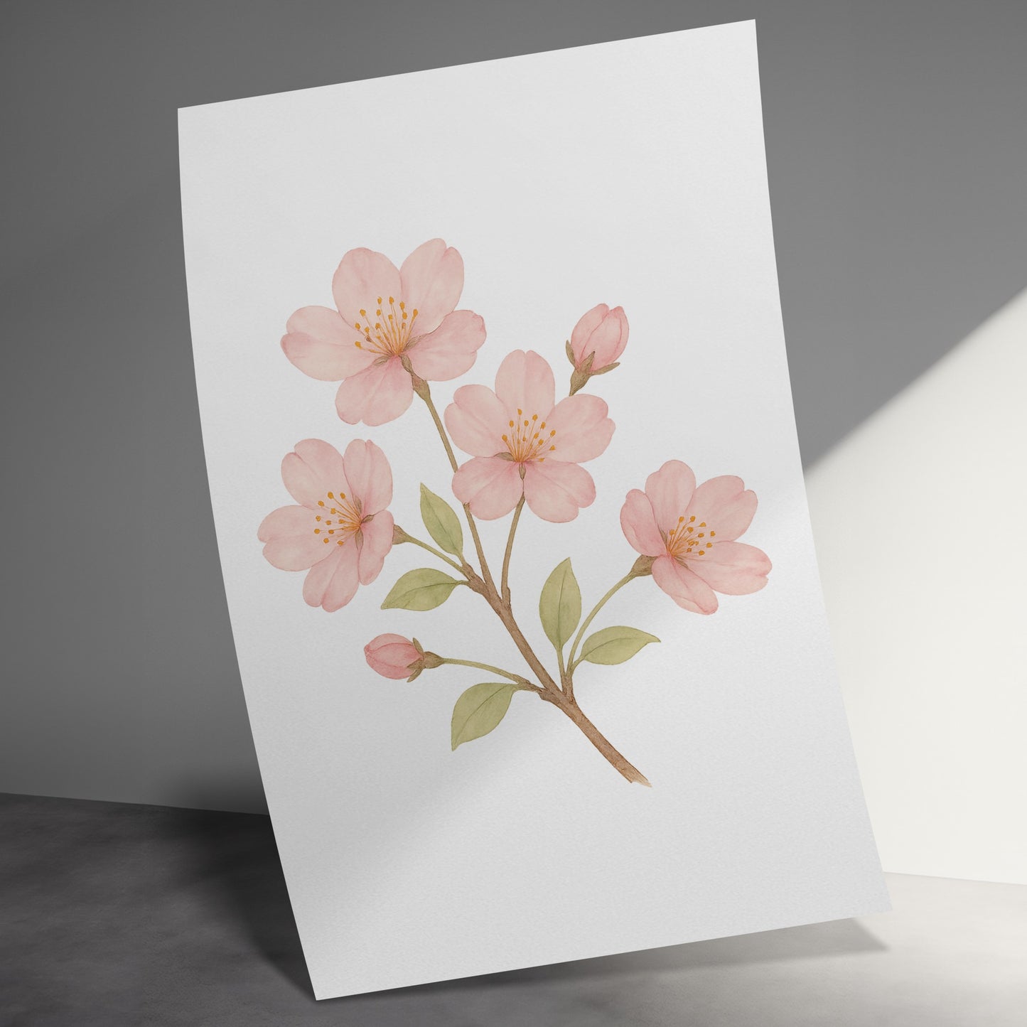 Cherry Blossom Art Print with Soft Pink Blooms product