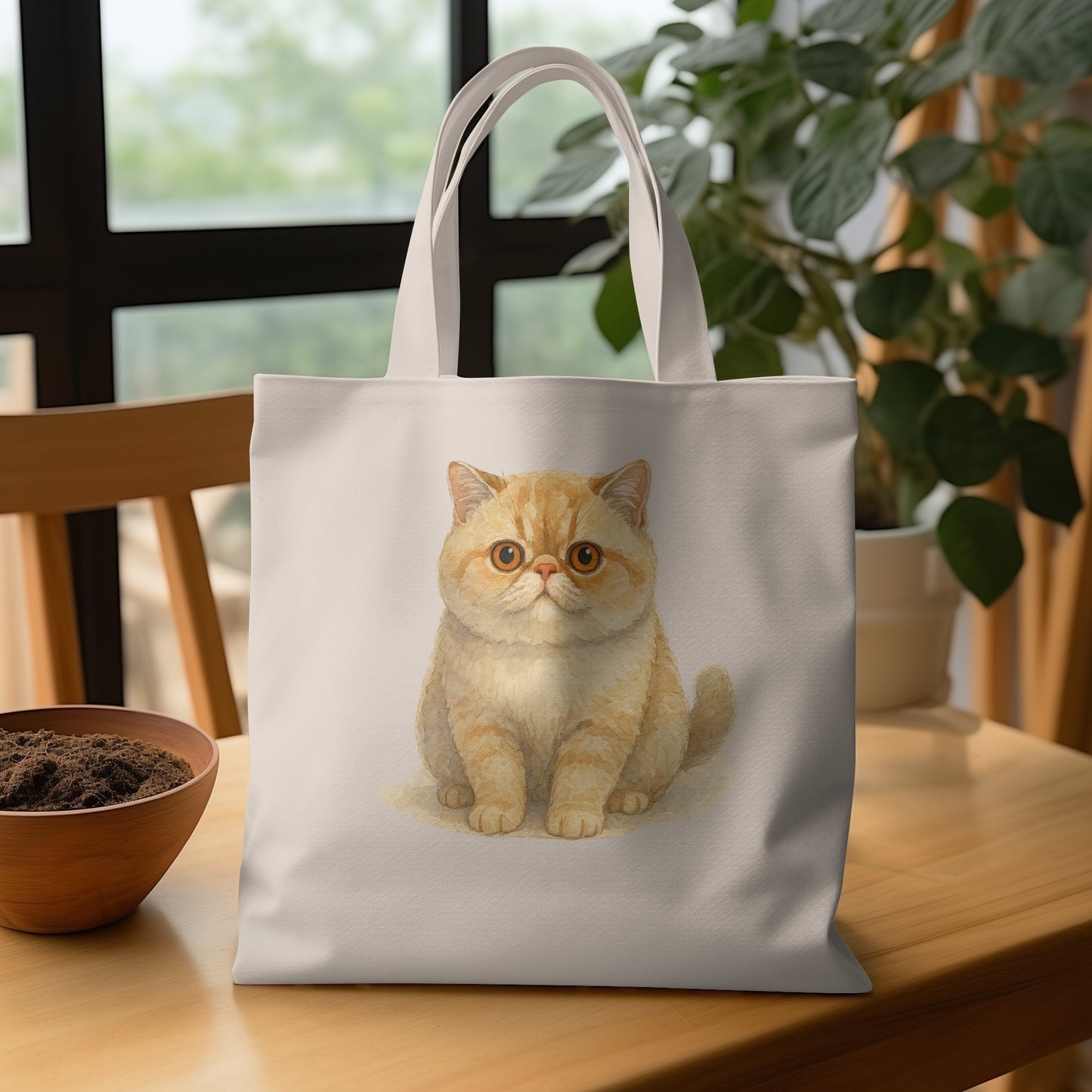 Adorable Orange Cat Illustration Tote Bag product type