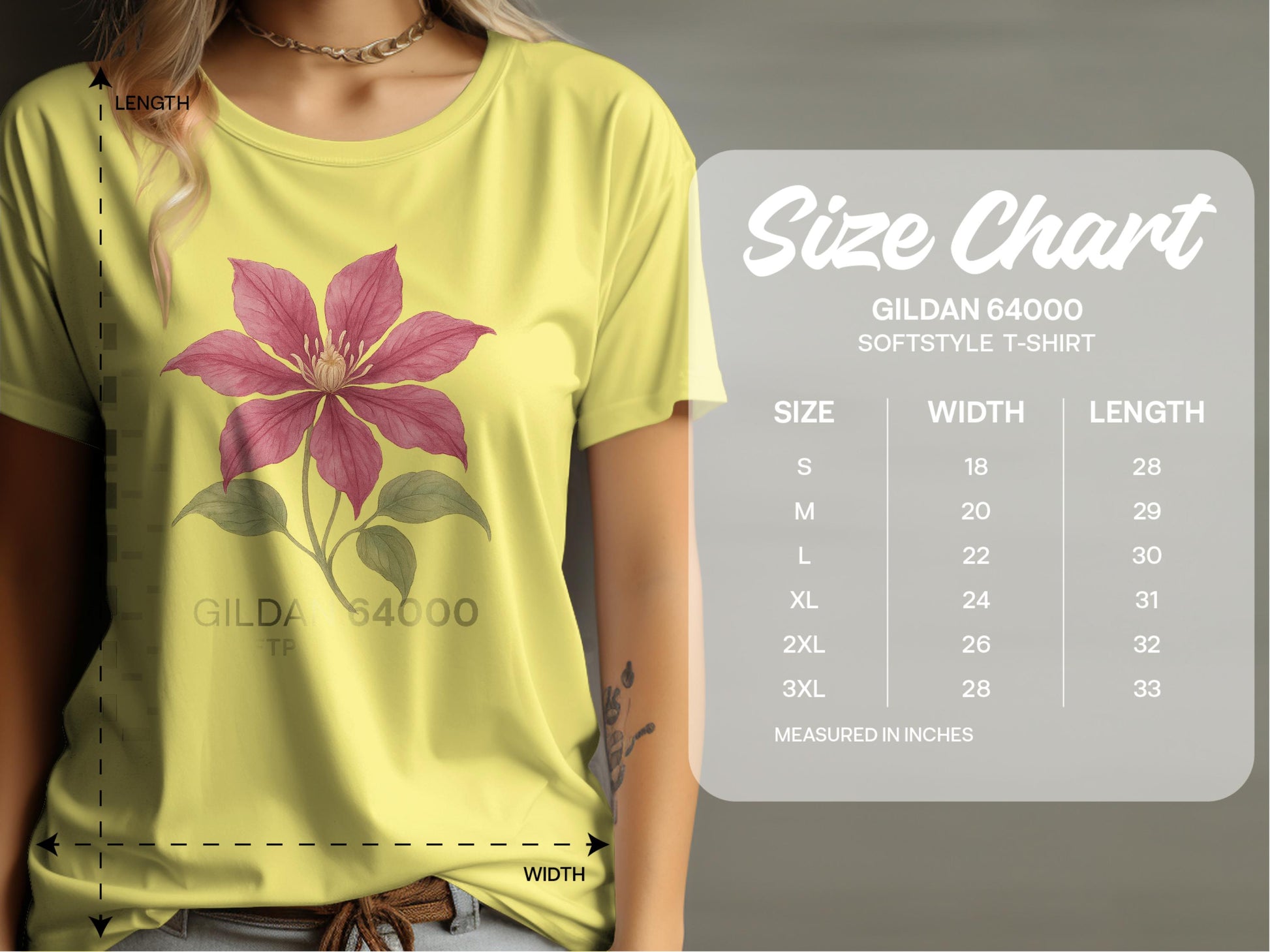 Stylish Floral Design Gildan 64000 Casual T-Shirt product type