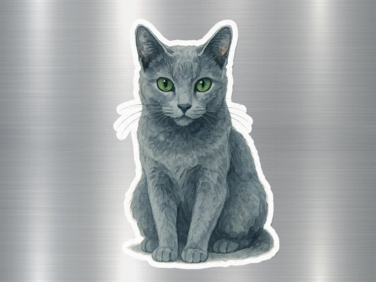Stunning Detailed Grey Cat Sticker Vinyl product