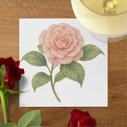 Beautiful Pink Blossom with Leaves Art Product