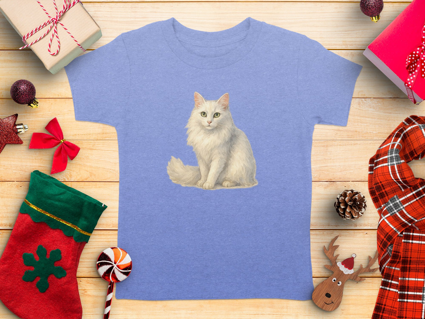 Adorable Cat Graphic Kids Holiday T-shirt product type