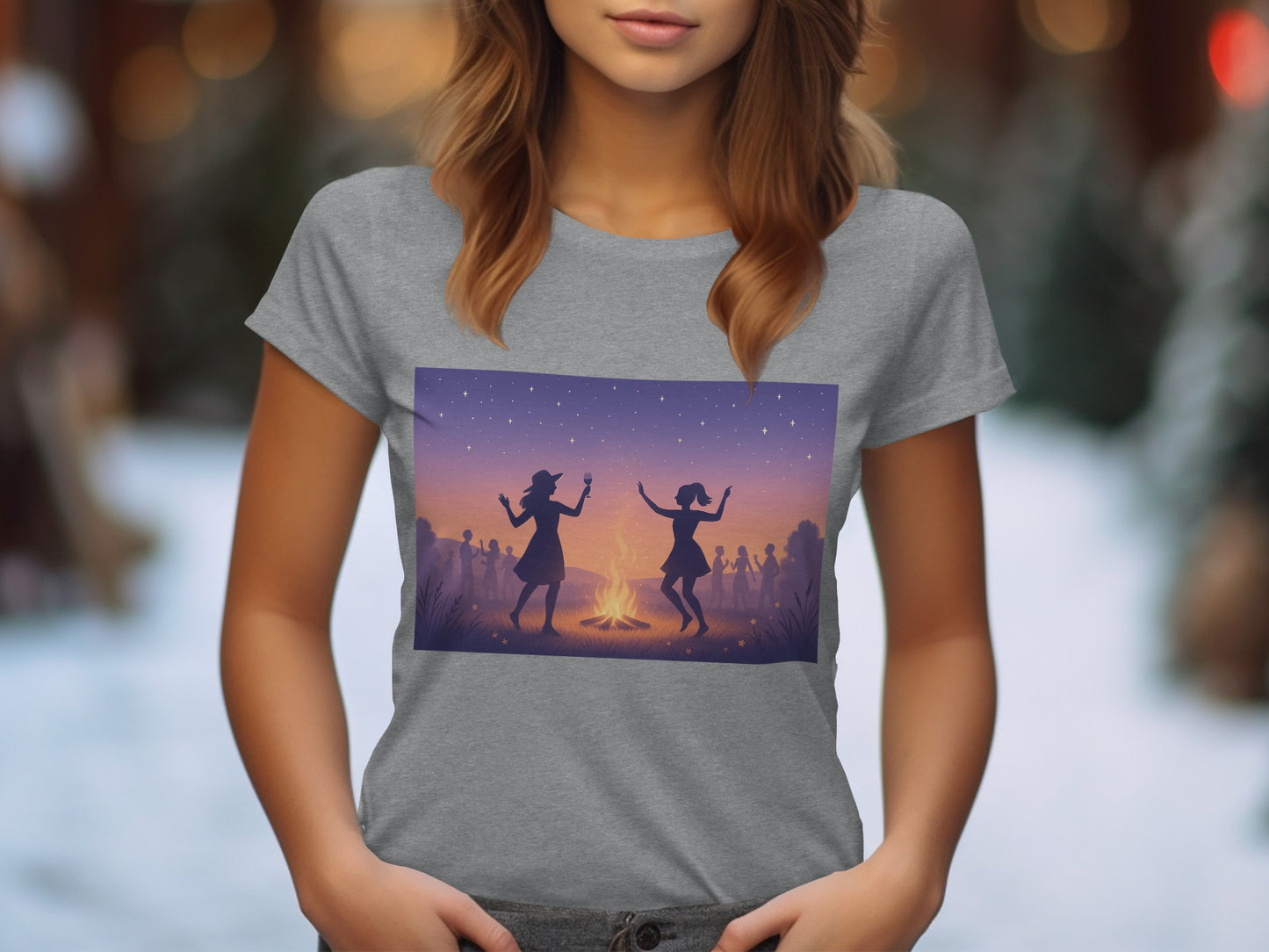 Sunset Dancing Silhouette Print T-shirt product
