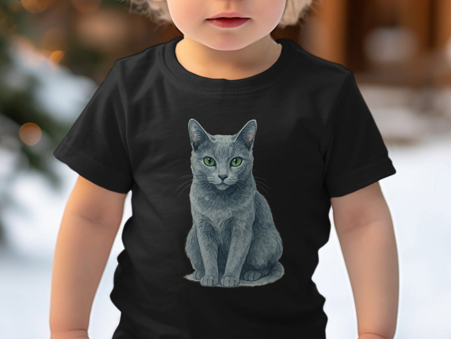 Kids Tee with Realistic Cat Illustration Product