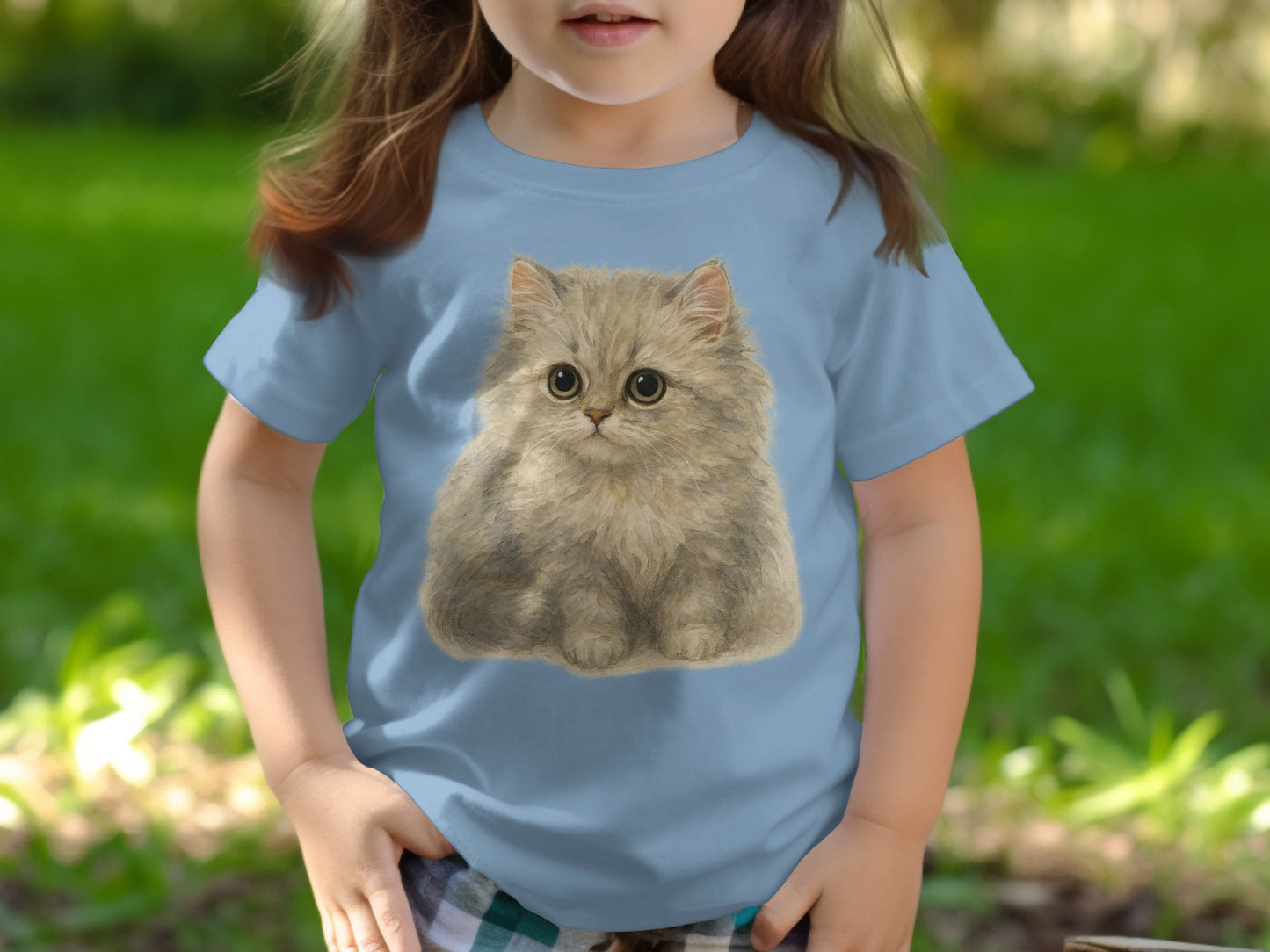 Kids T-Shirt with Adorable Fluffy Kitten Print product
