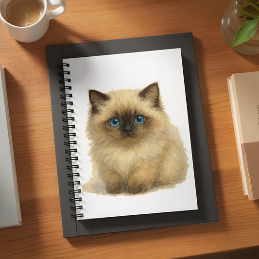 Adorable Blue-eyed Fluffy Kitten Spiral Notebook product