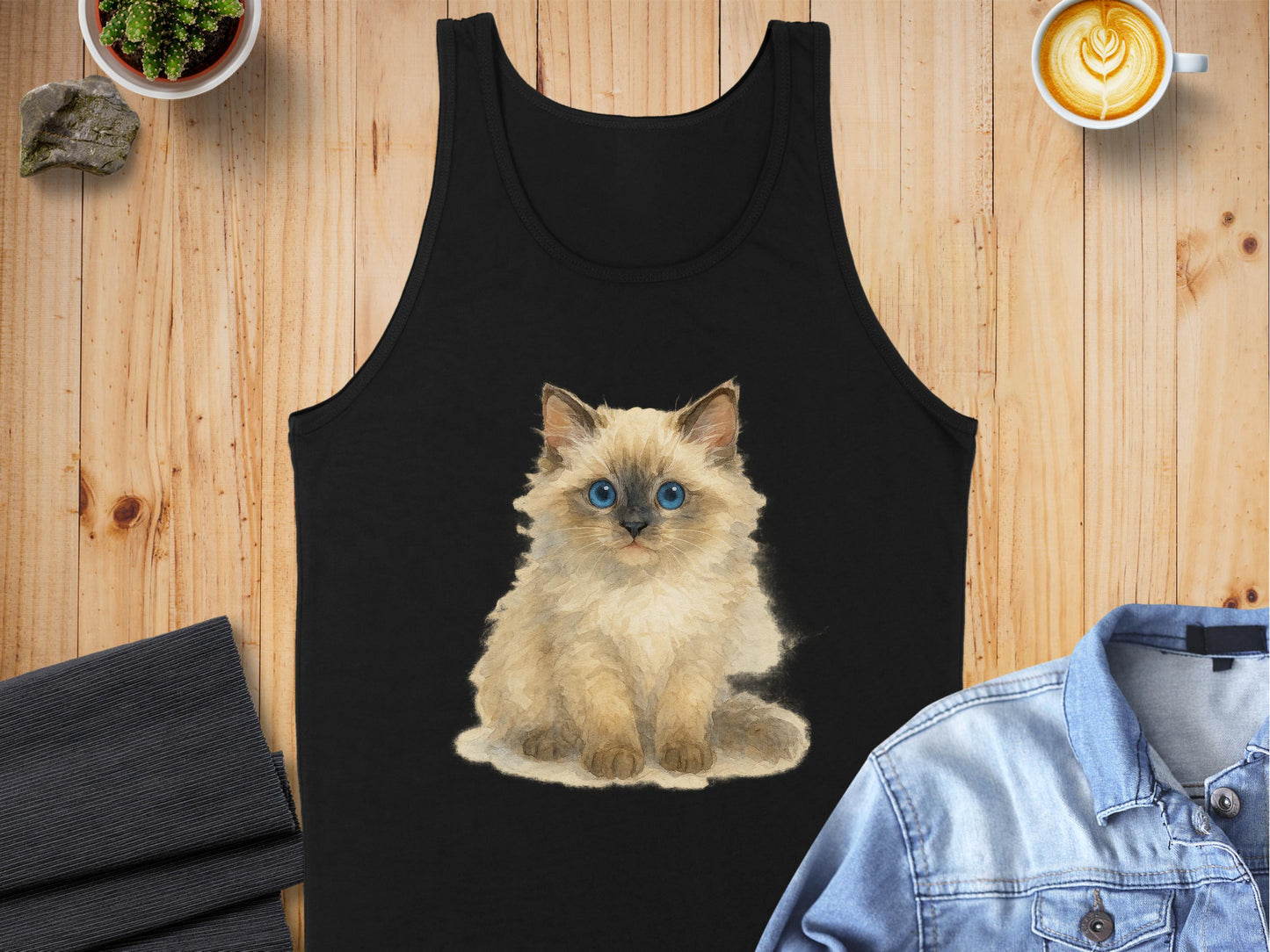 Adorable Kitten Graphic Design on Comfortable Tank product type