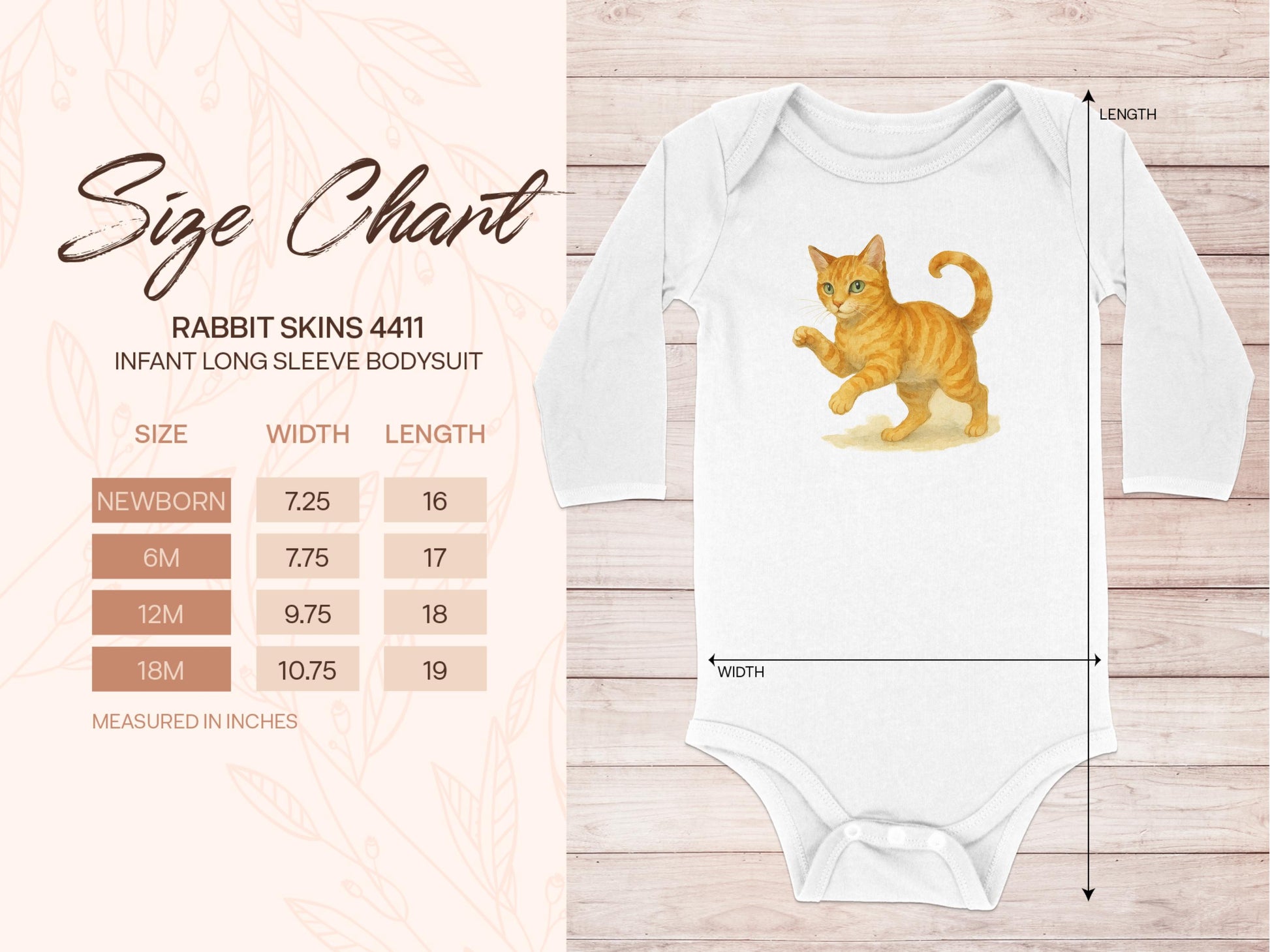 Cute Kitten Print Long Sleeve Infant Bodysuit product