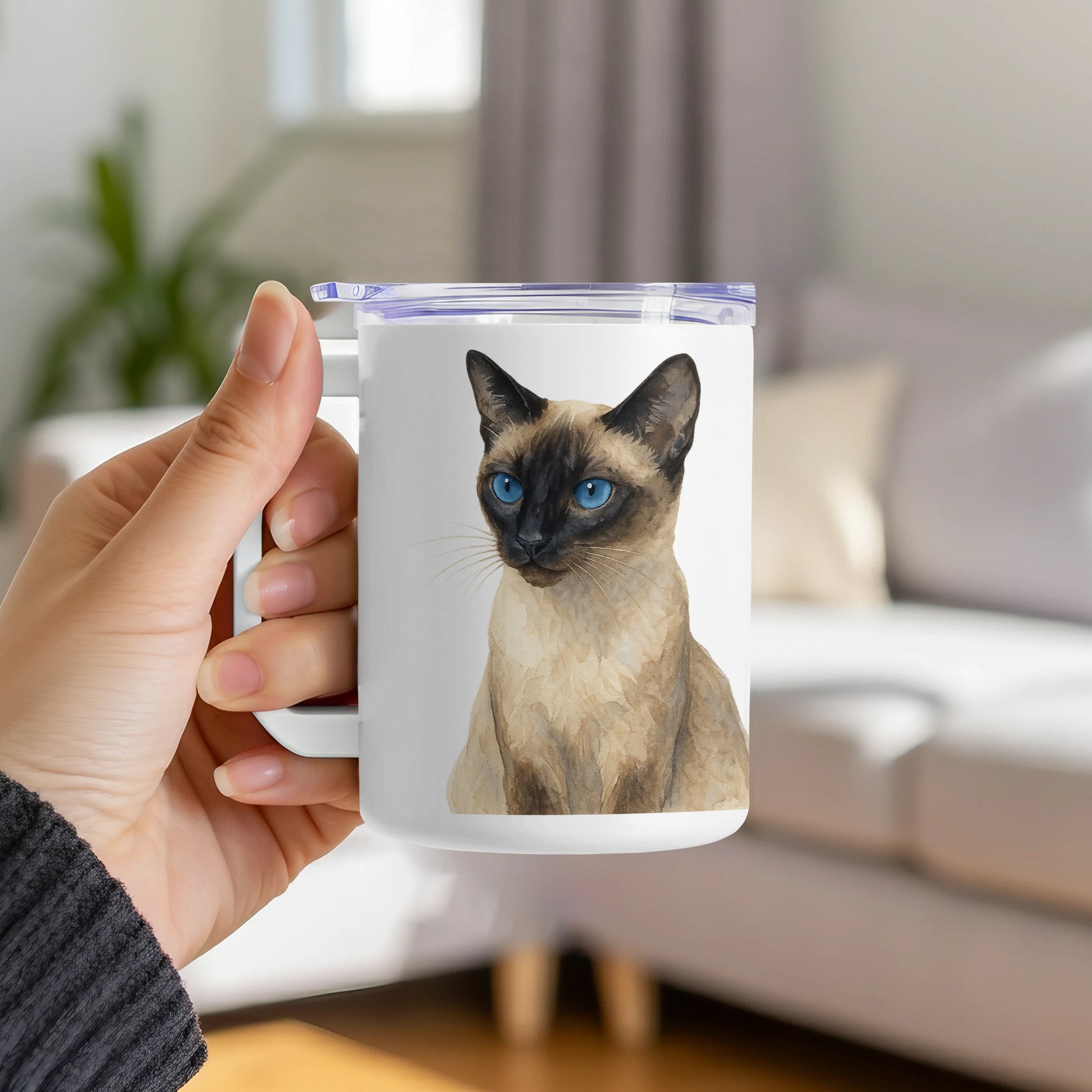 Siamese Cat Art Print Coffee Mug Unique Drinkware Product