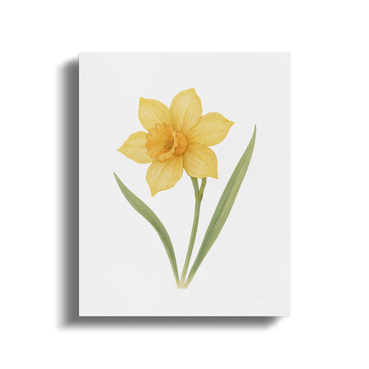 Yellow Daffodil Illustration Wall Art Floral Print product