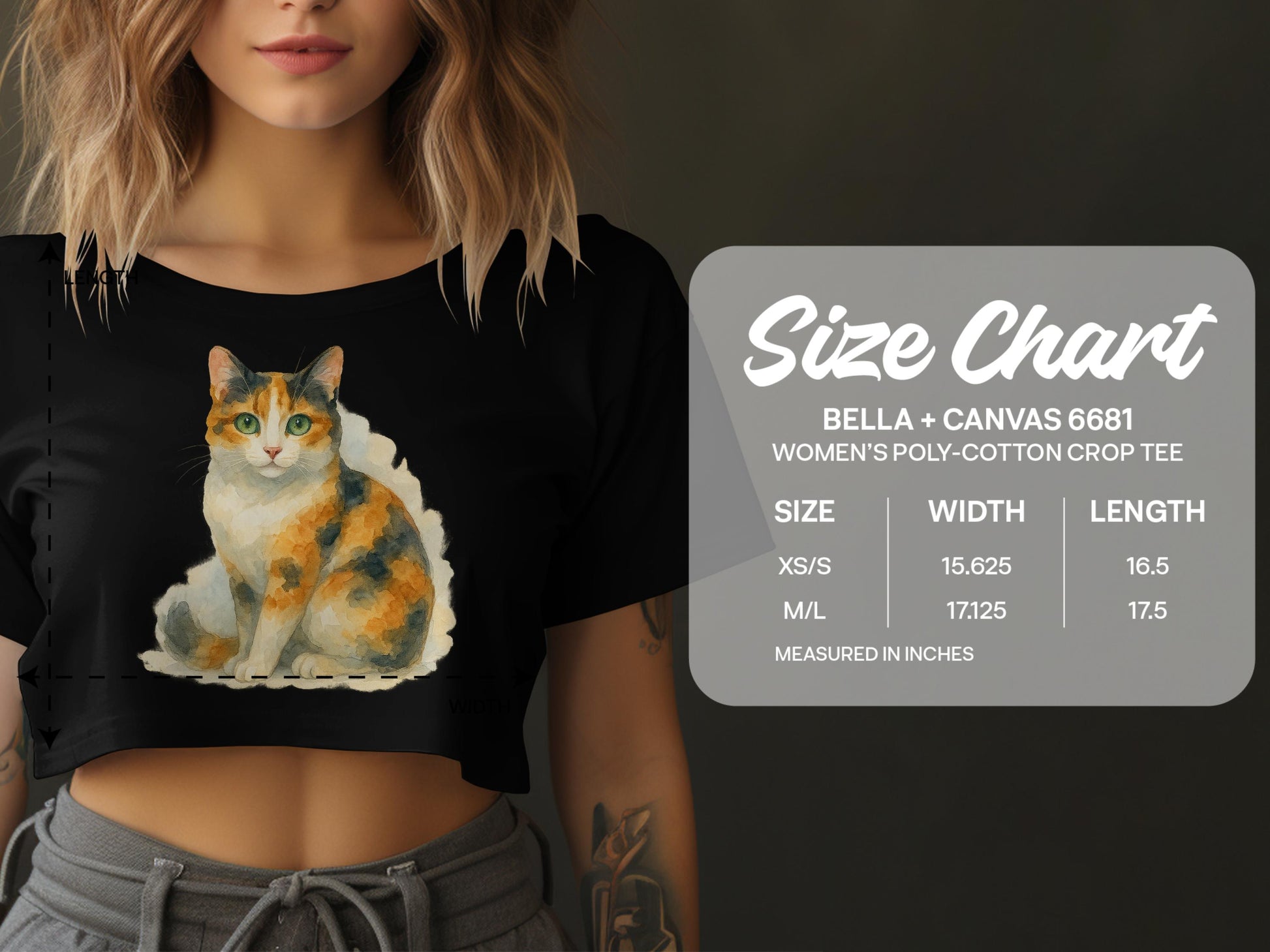 Stylish Crop Tee with Adorable Cat Print product