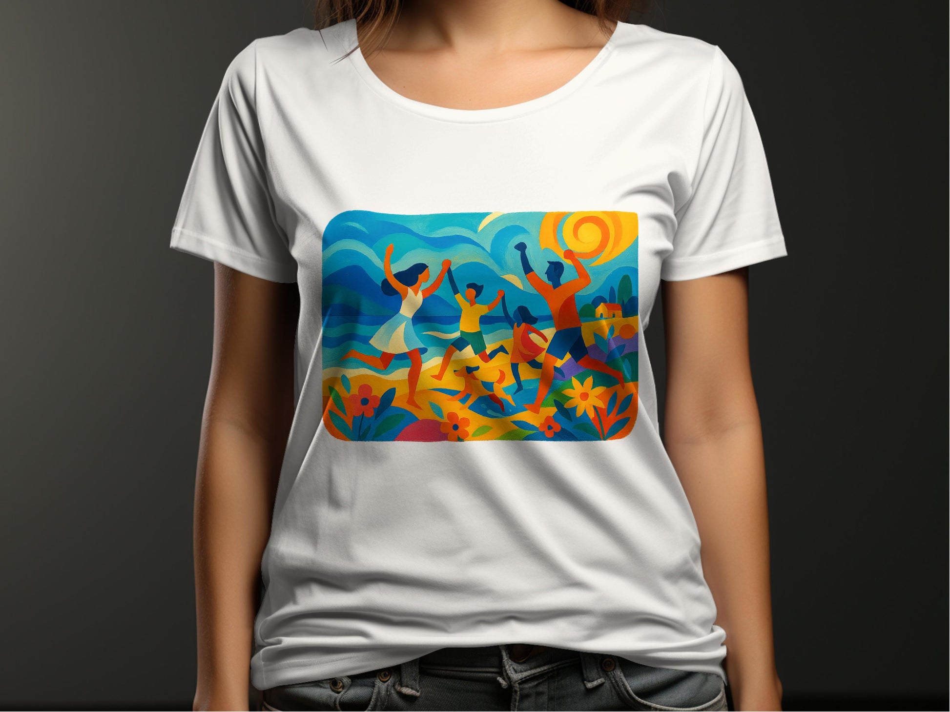 Colorful Vibrant Design on T-Shirt product type