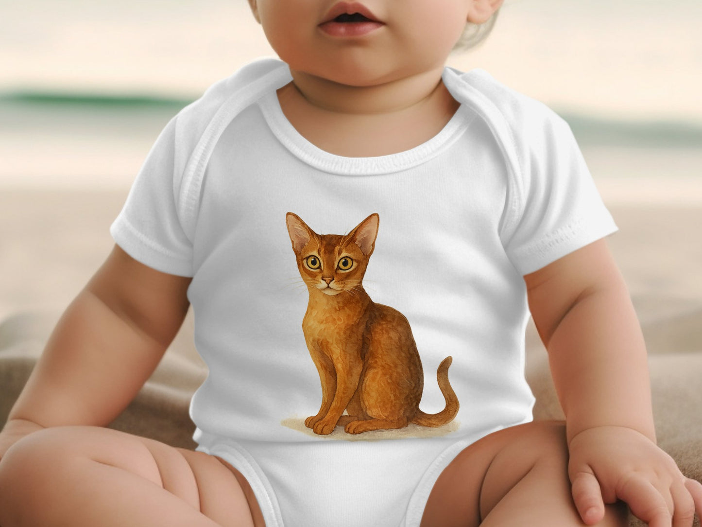 Adorable Cat Print Baby Bodysuit for Cute Style product