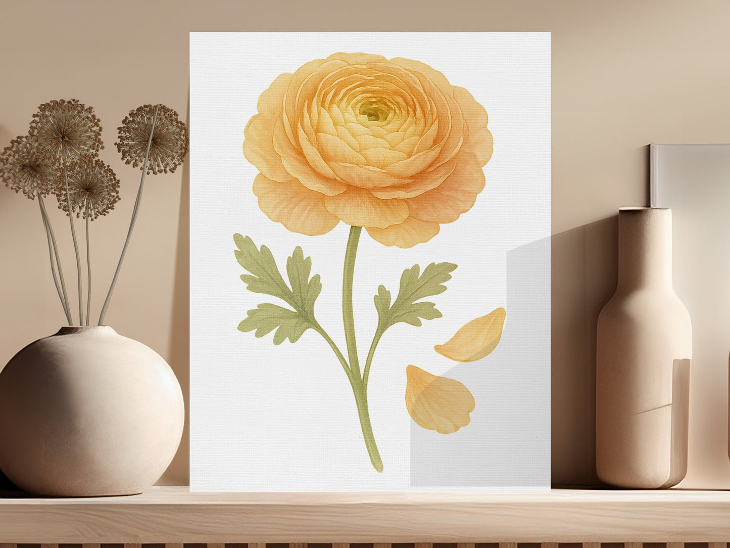 Botanical Yellow Flower Illustration Art Print product