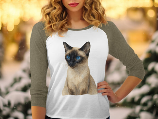 Siamese Cat Graphic Baseball Tee product
