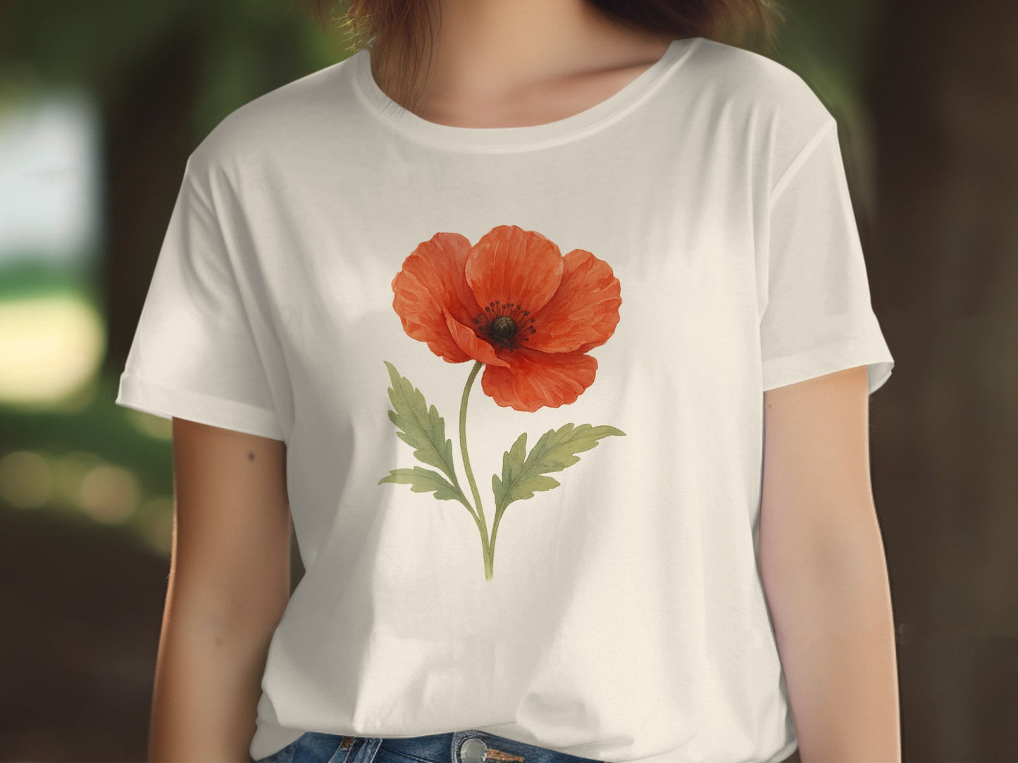 Red Poppy Flower Graphic Unisex Tee Shirt product type