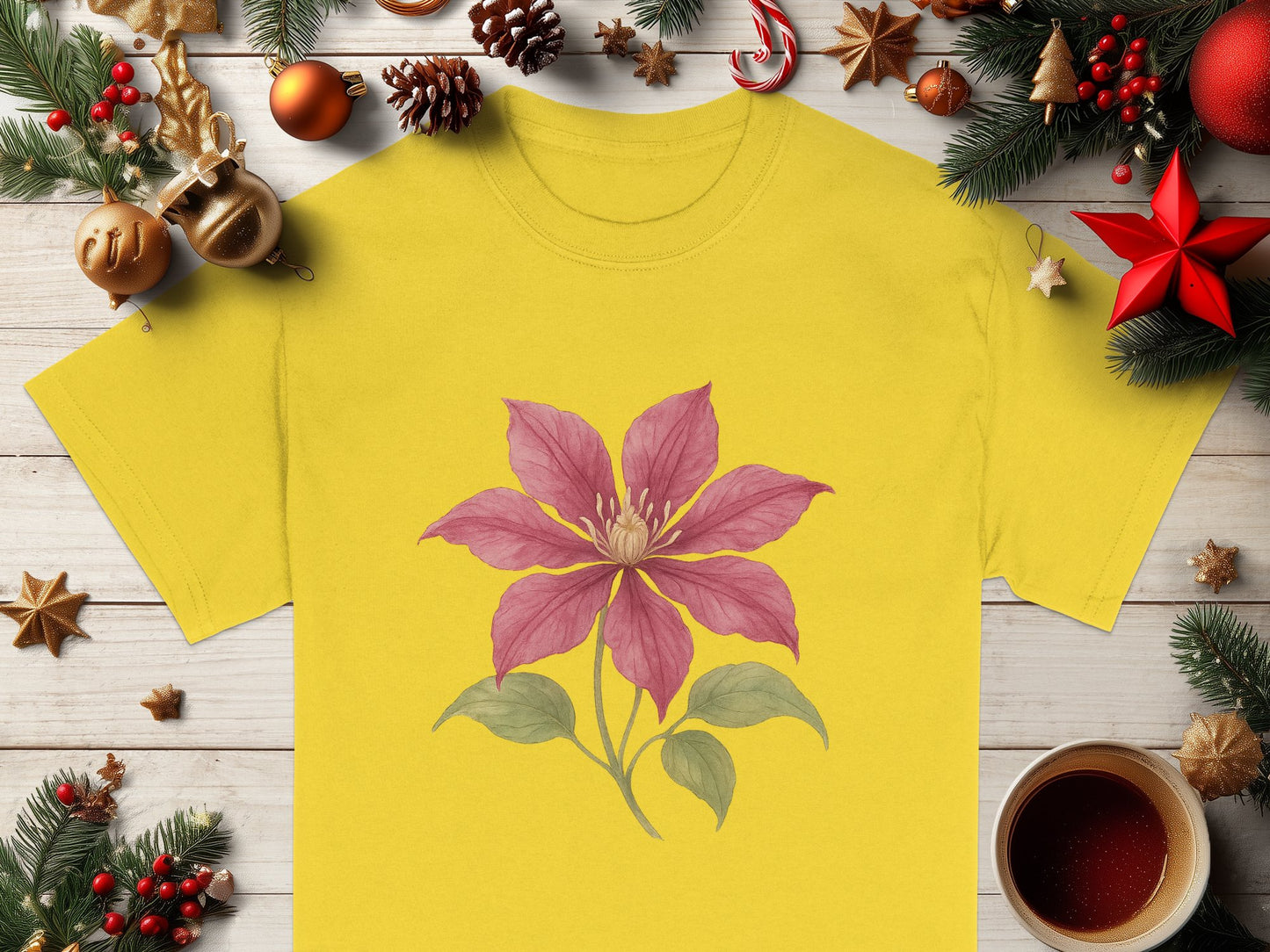 Beautiful Yellow Shirt with Festive Floral Design product type