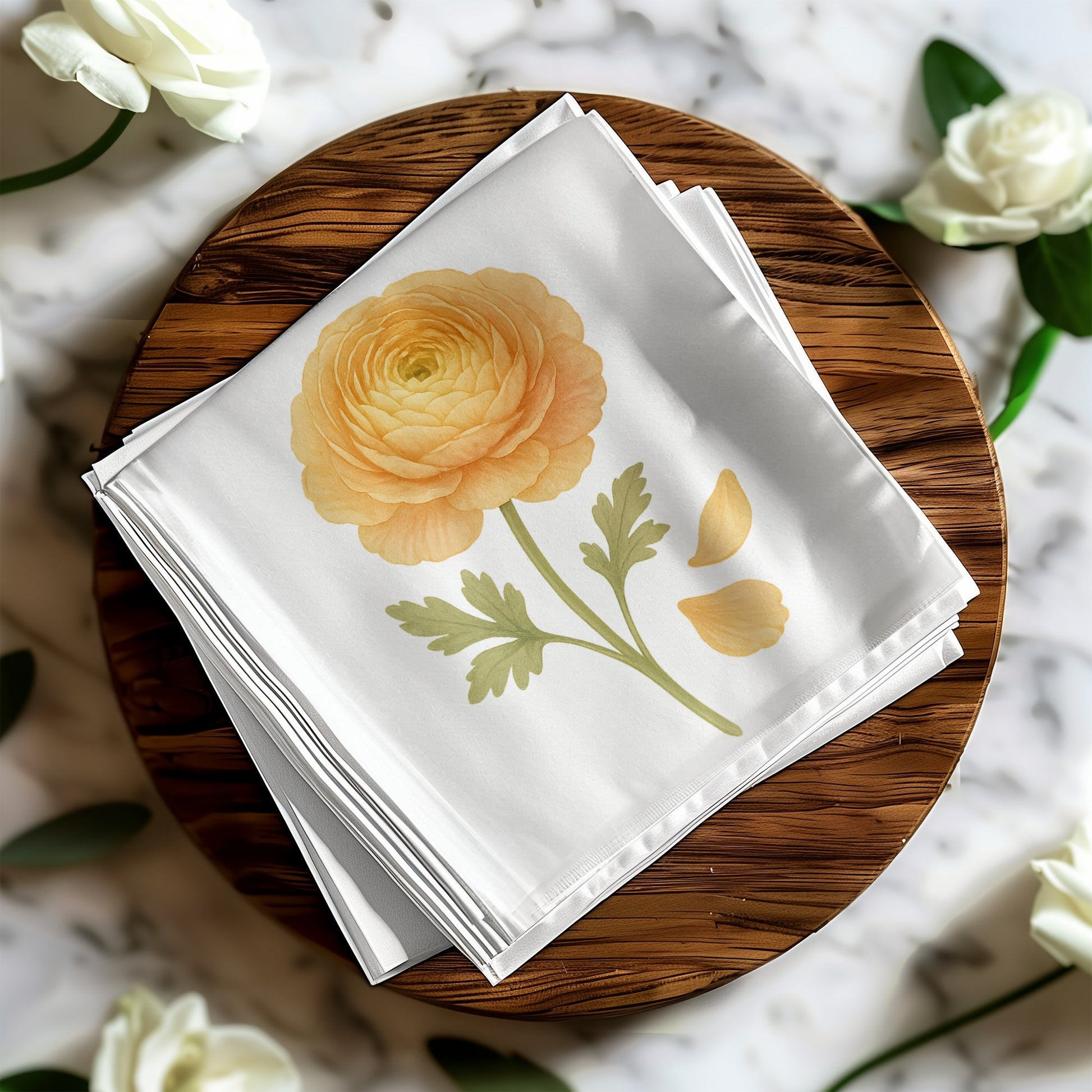 Yellow Flower Design Floral Print Square product type