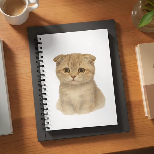 Cute Scottish Fold Kitten Artwork Spiral Notebook product
