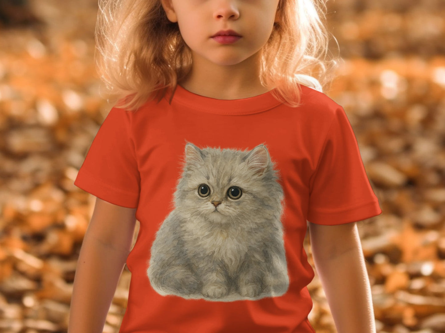 Cute Fluffy Kitten Graphic Print Casual Kids T-shirt product