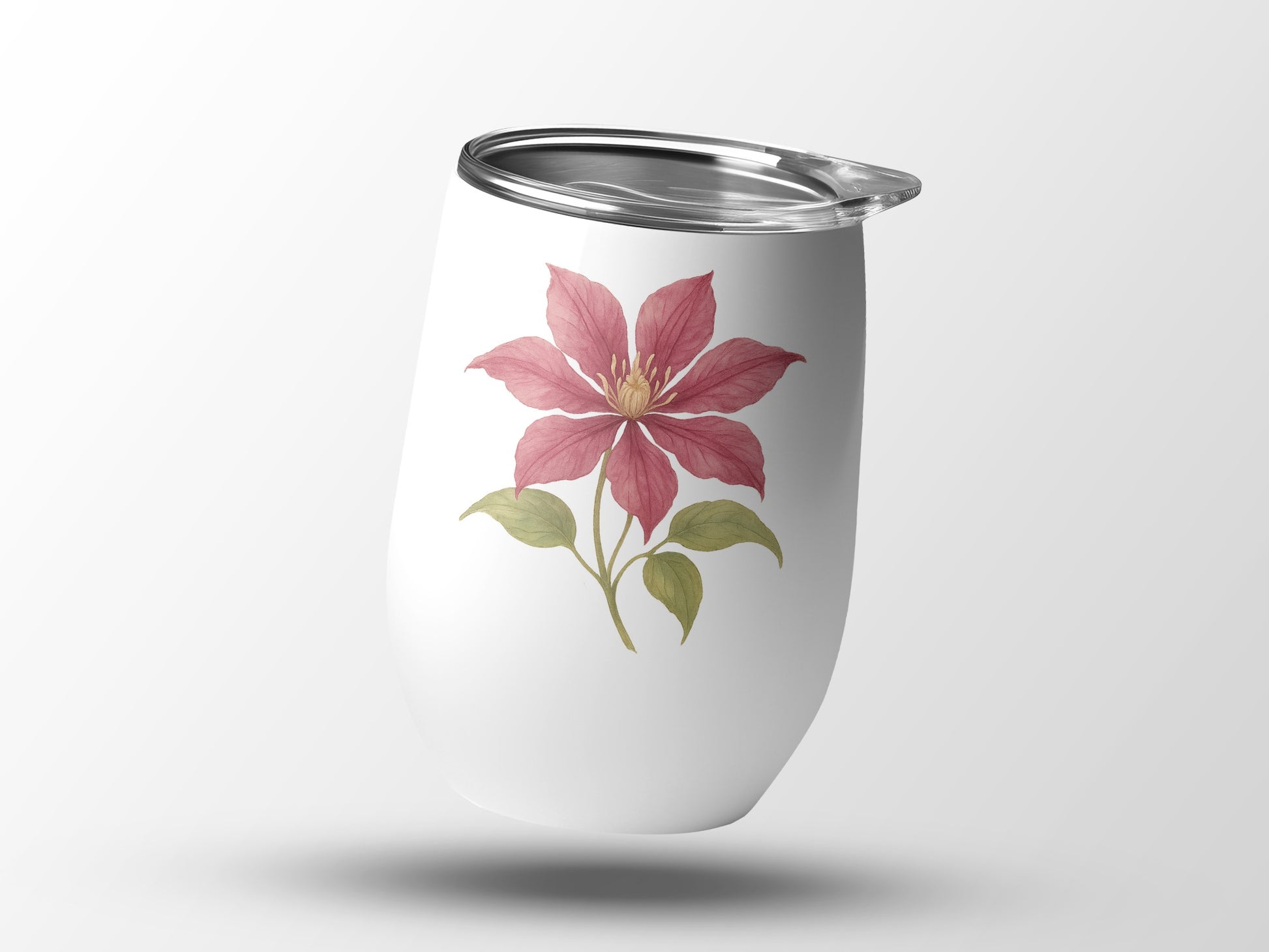 Beautiful Pink Flower Design Tumbler with Lid Tumbler product