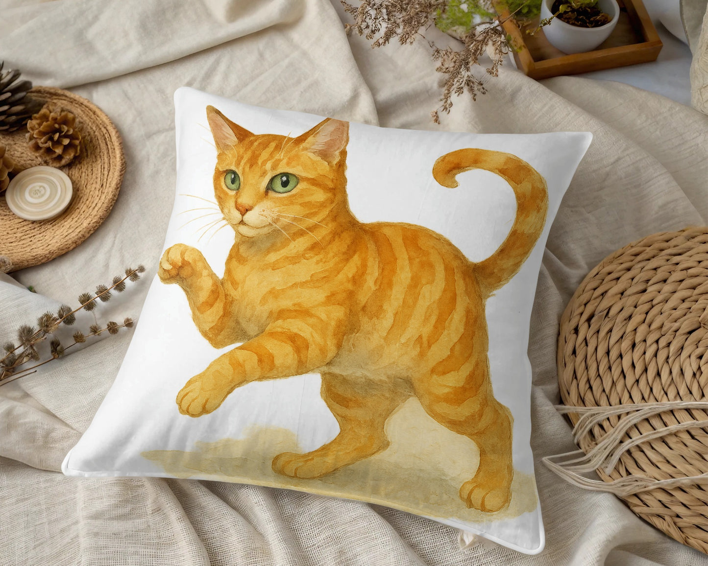 Charming Cat Design Accent Pillow for Home Decor product type