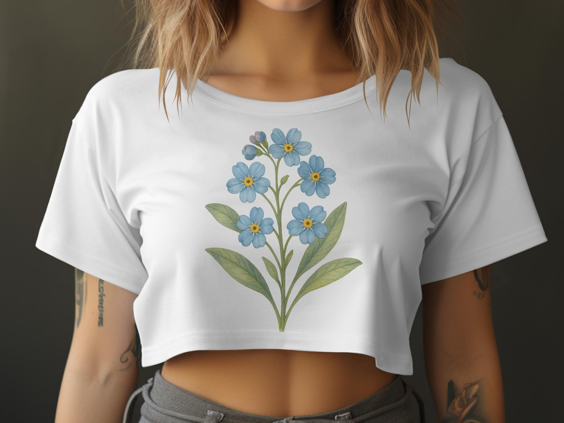 Blue Floral Design Summer Women Crop Top product