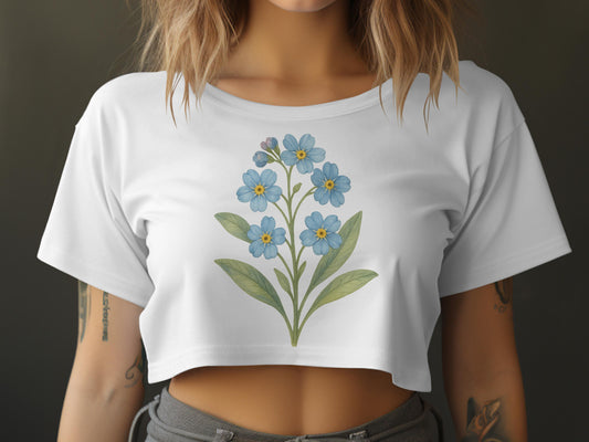 Blue Floral Design Summer Women Crop Top product