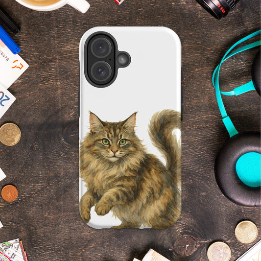 Fluffy Cat Printed Phone Case with Unique Product Type