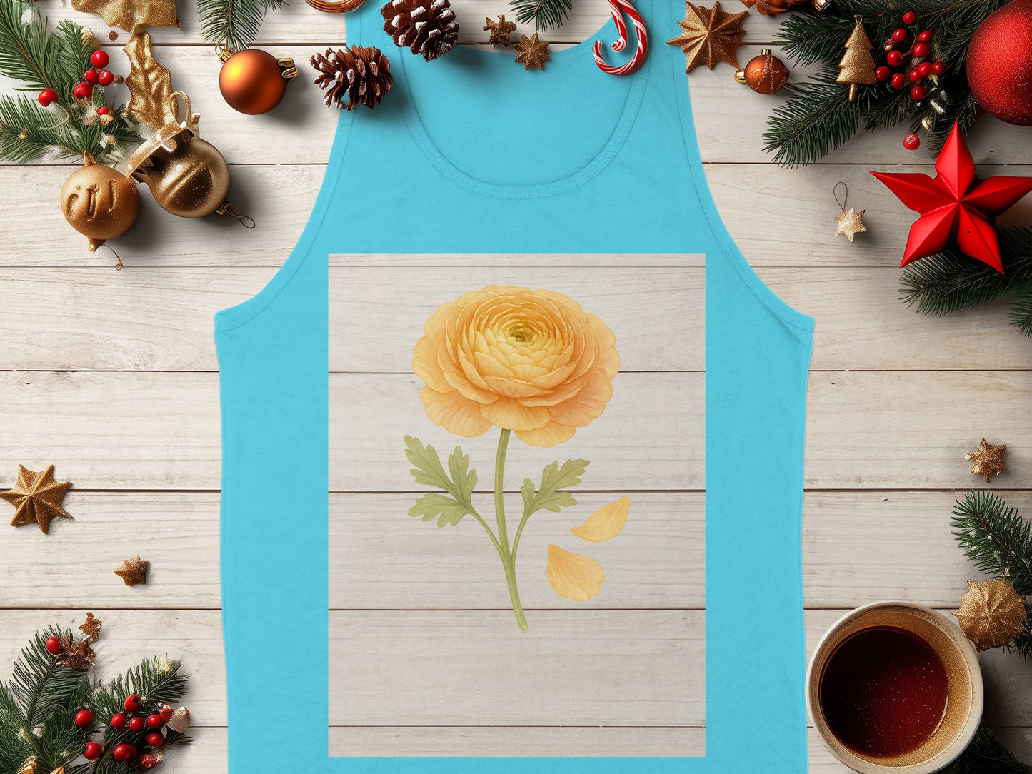 Festive Floral Graphic Design Tank Top product type