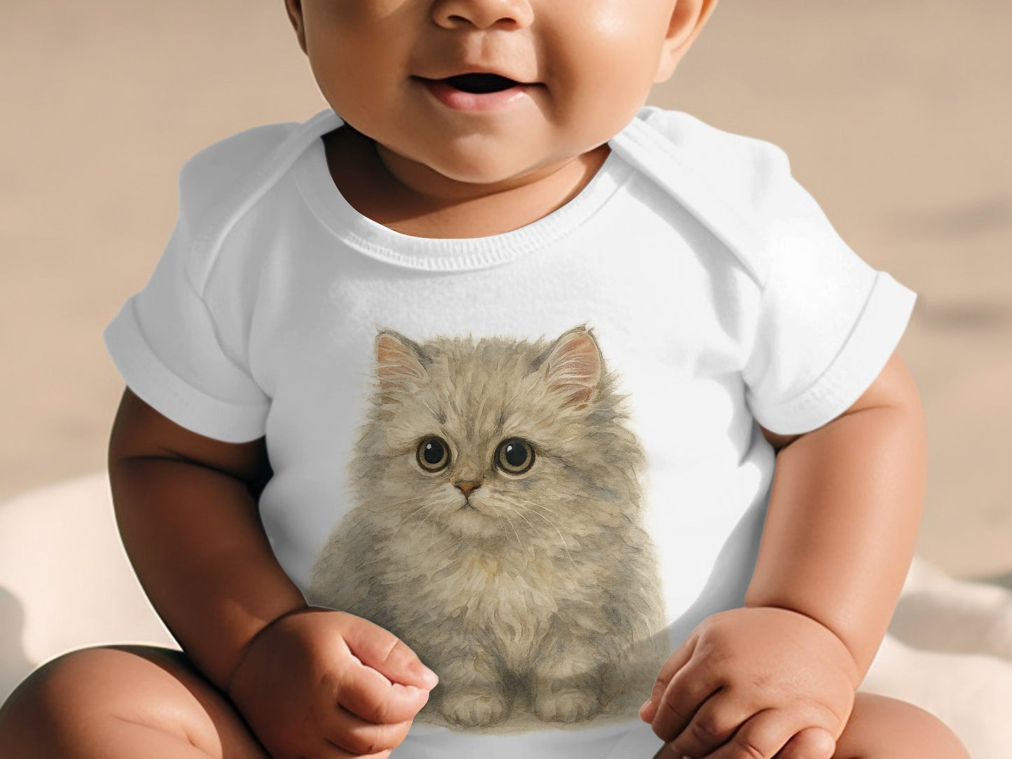 Cute Baby Outfit with Adorable Kitten Print Apparel Product