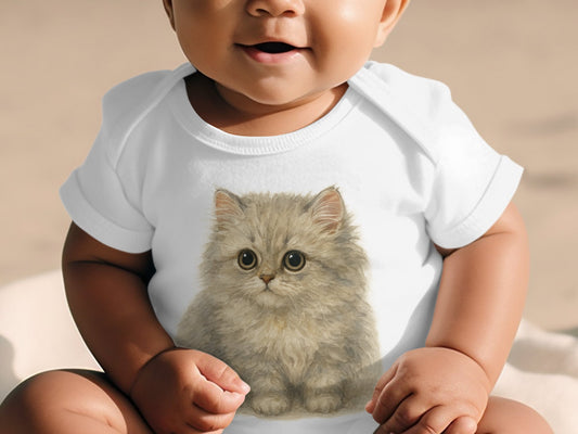 Cute Baby Outfit with Adorable Kitten Print Apparel Product