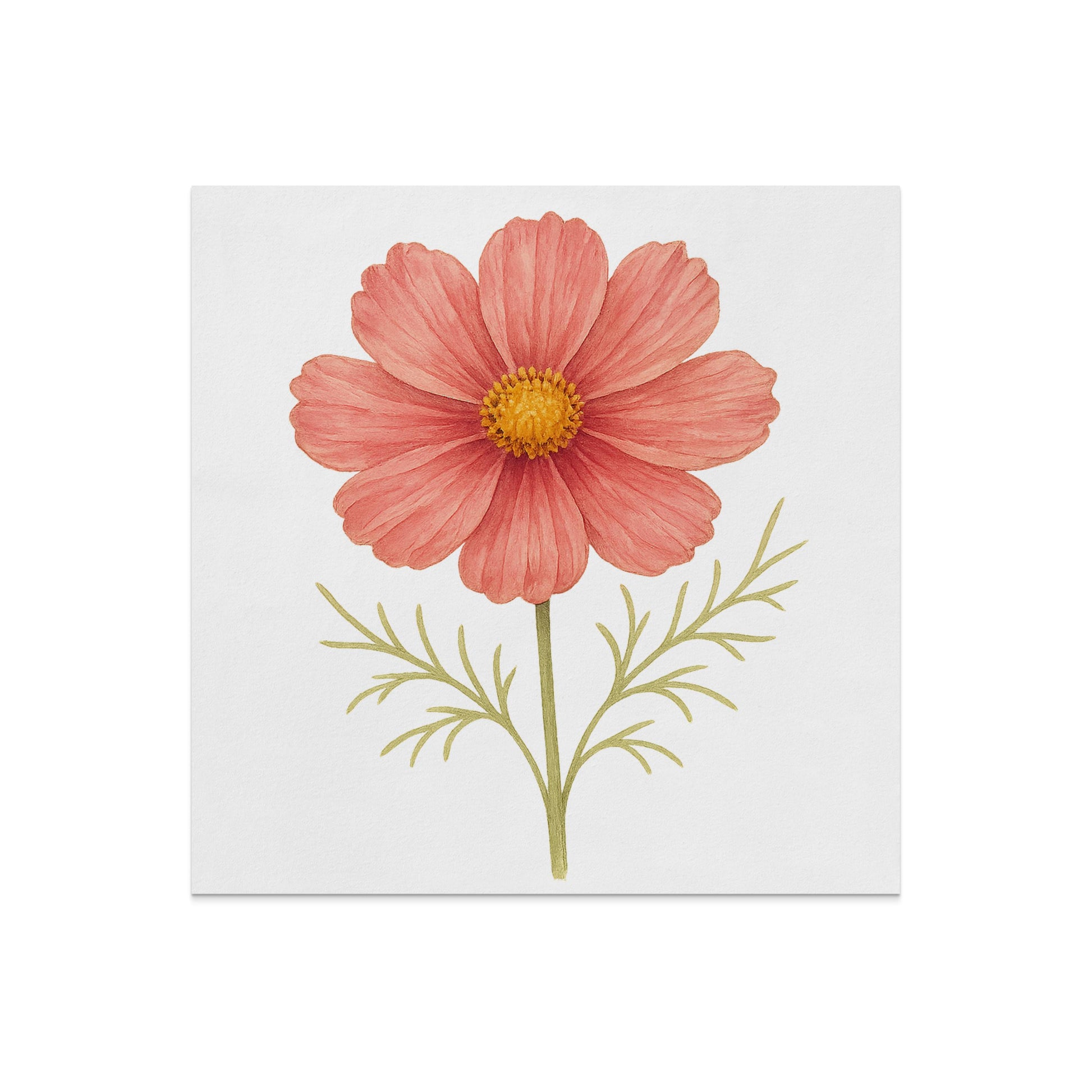 Pink Floral Illustration with Greenery Art product