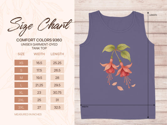 Purple Unisex Tank Top with Floral Design Tank Top