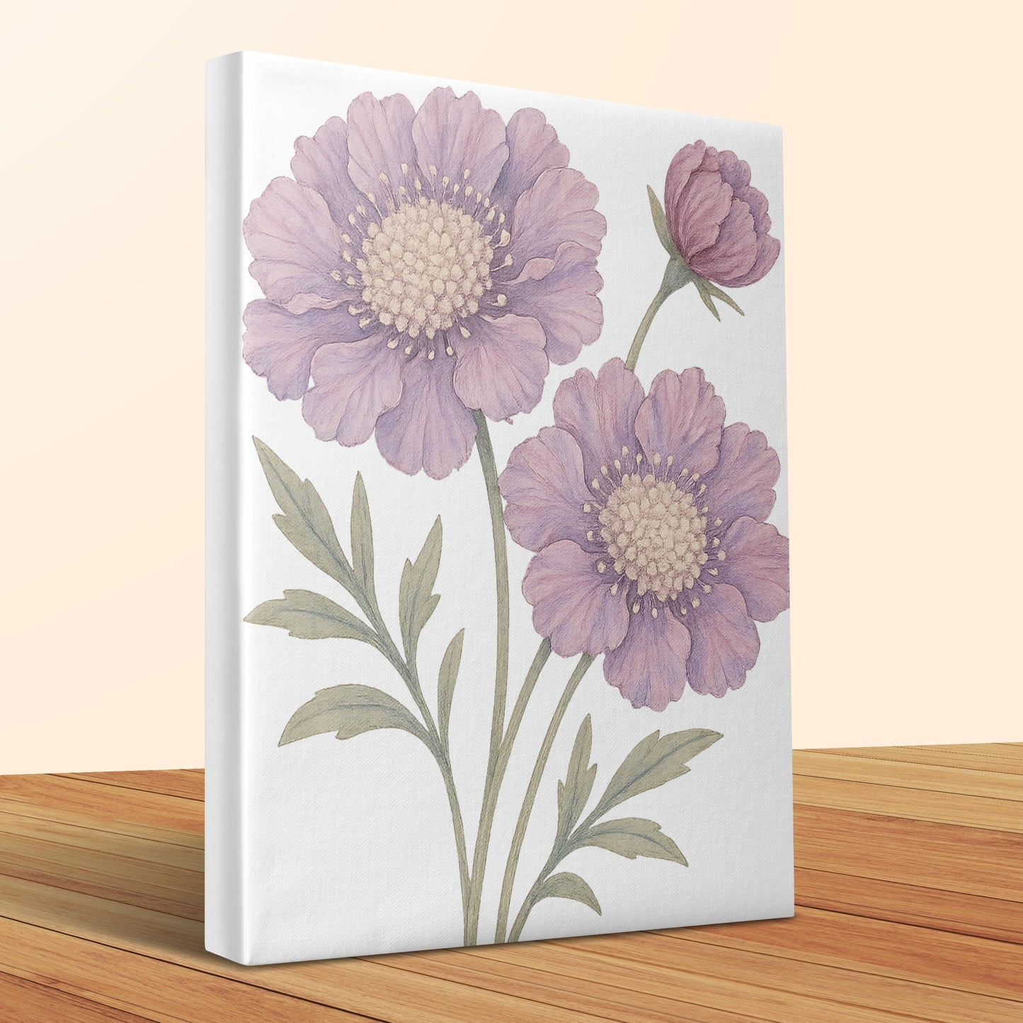 Beautiful Floral Art Print Purple Blossoms Canvas product