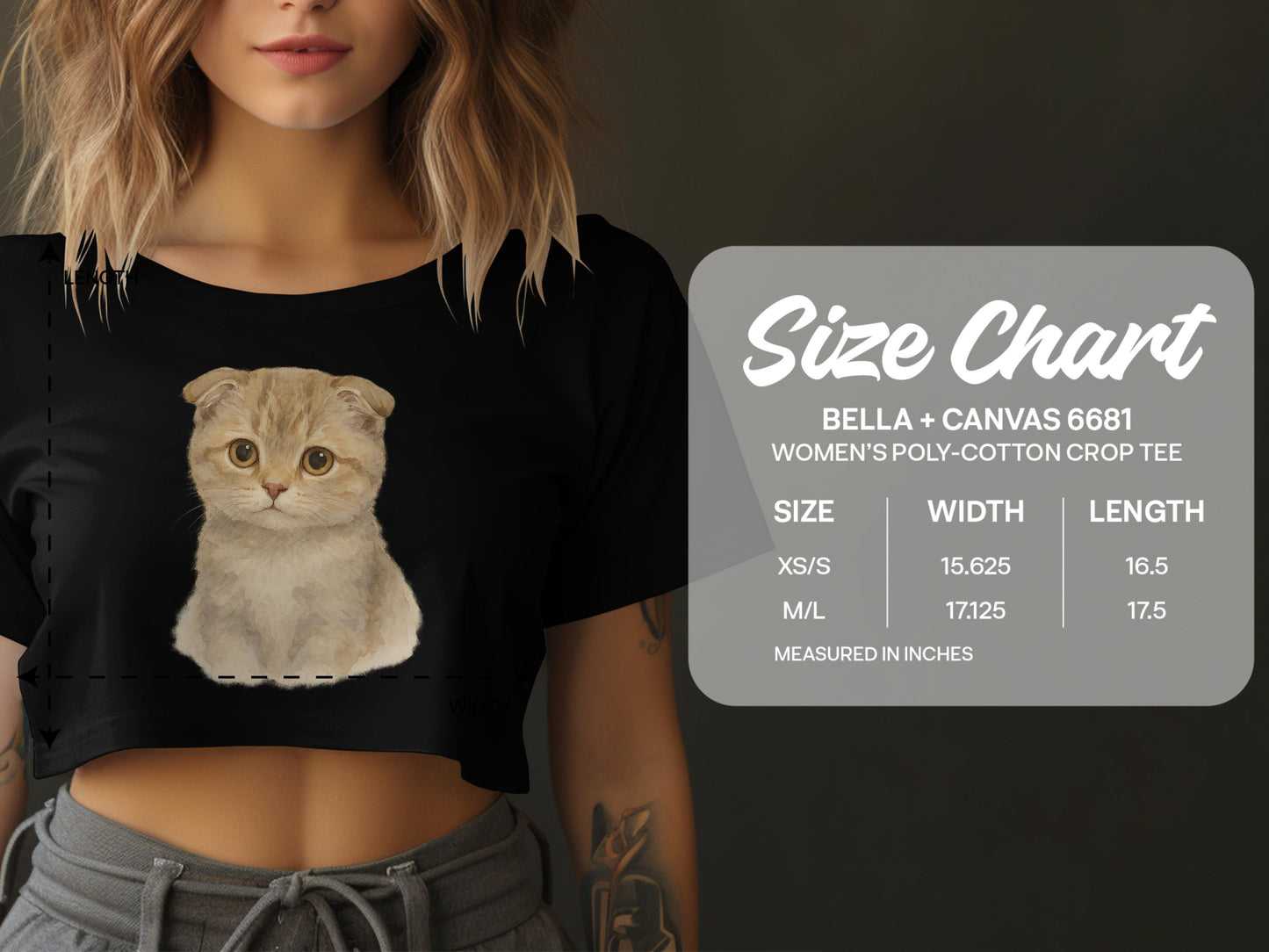 Cute Kitten Crop Top Women's Poly-Cotton Crop Tee product