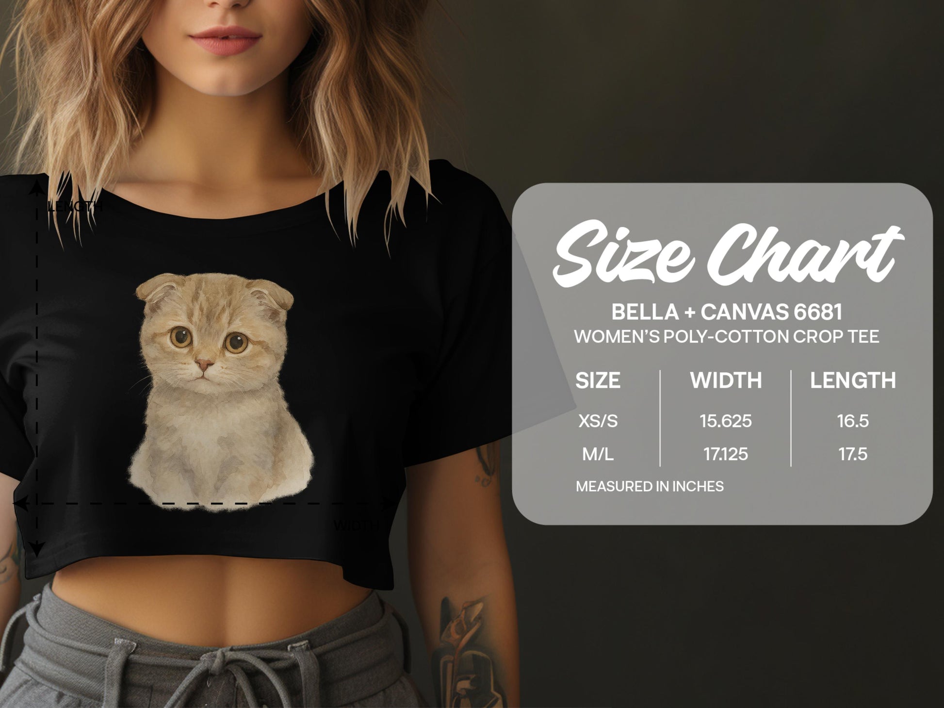 Cute Kitten Crop Top Women's Poly-Cotton Crop Tee product