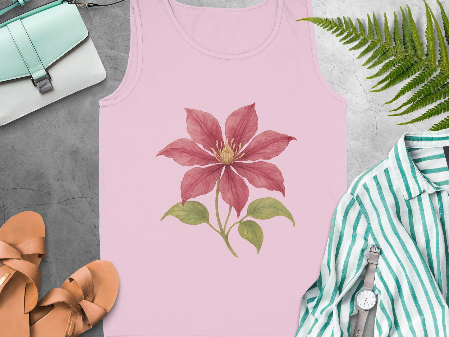 Floral Pink Tank Top Beautiful Bloom Design product